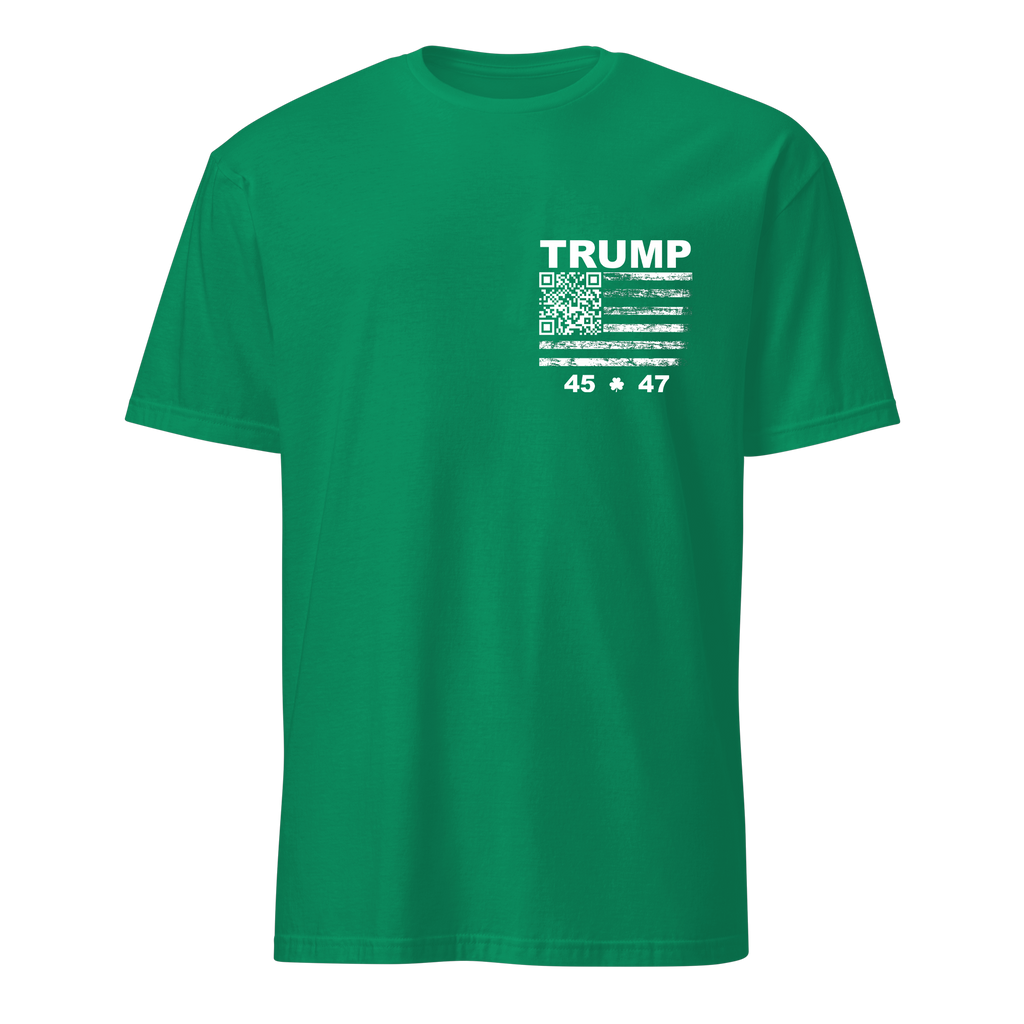 Trump YMCA Troll 45 - 47 Flag QR Shirt - St. Paddy's Day Edition