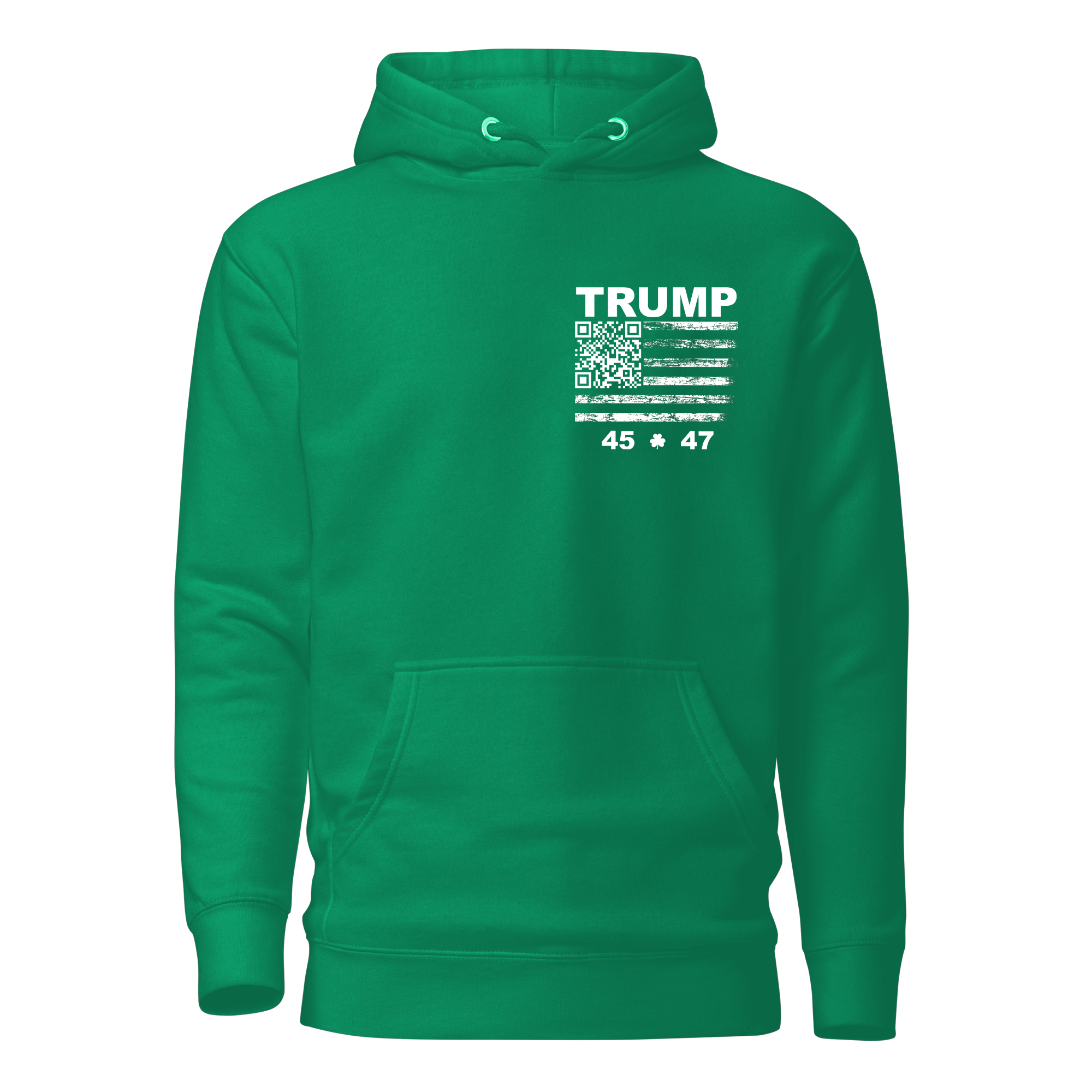 Trump YMCA Troll 45 - 47 Flag QR Sweatshirt - St. Paddy's Day Edition