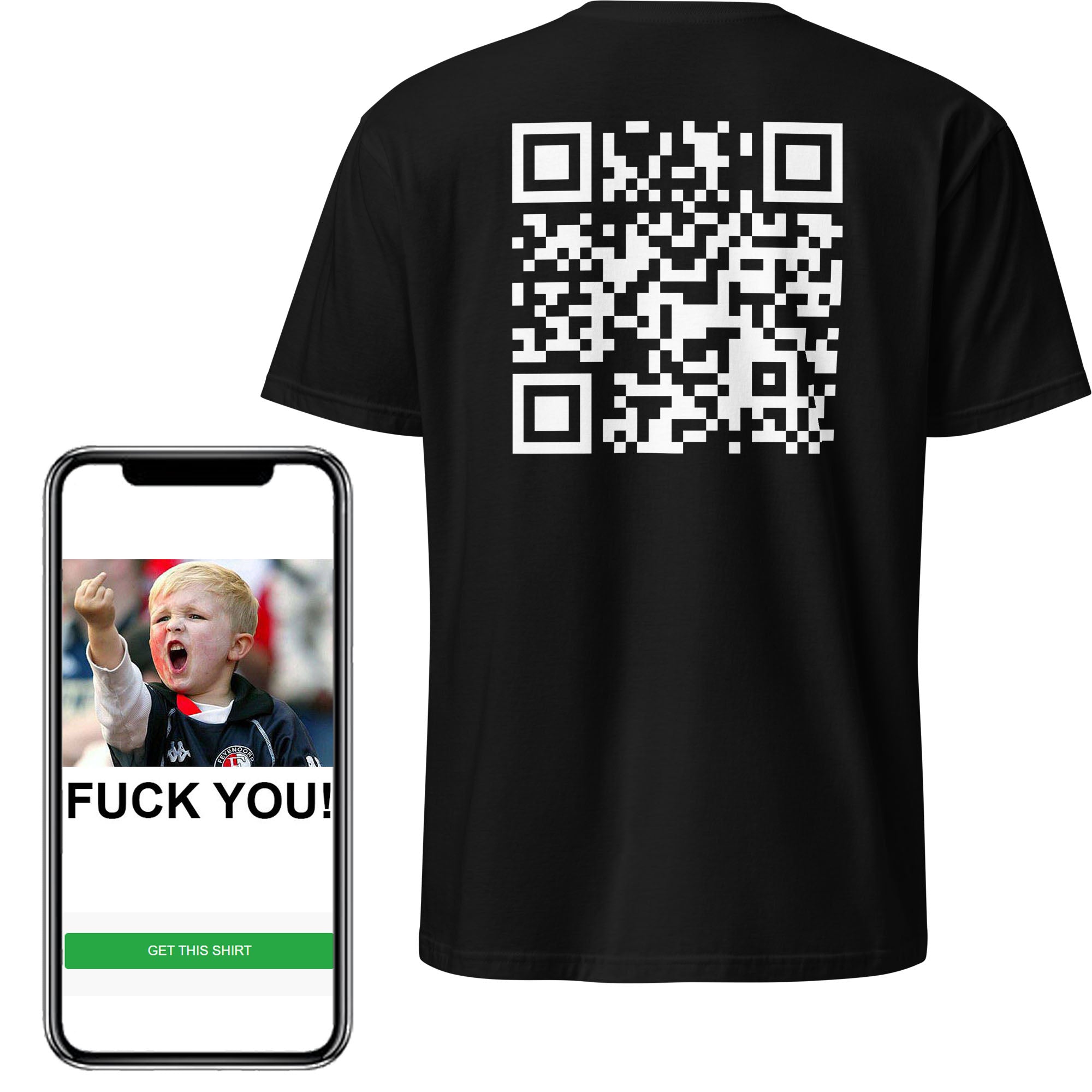 FUCK QR Tee Shirt (lookhuman)