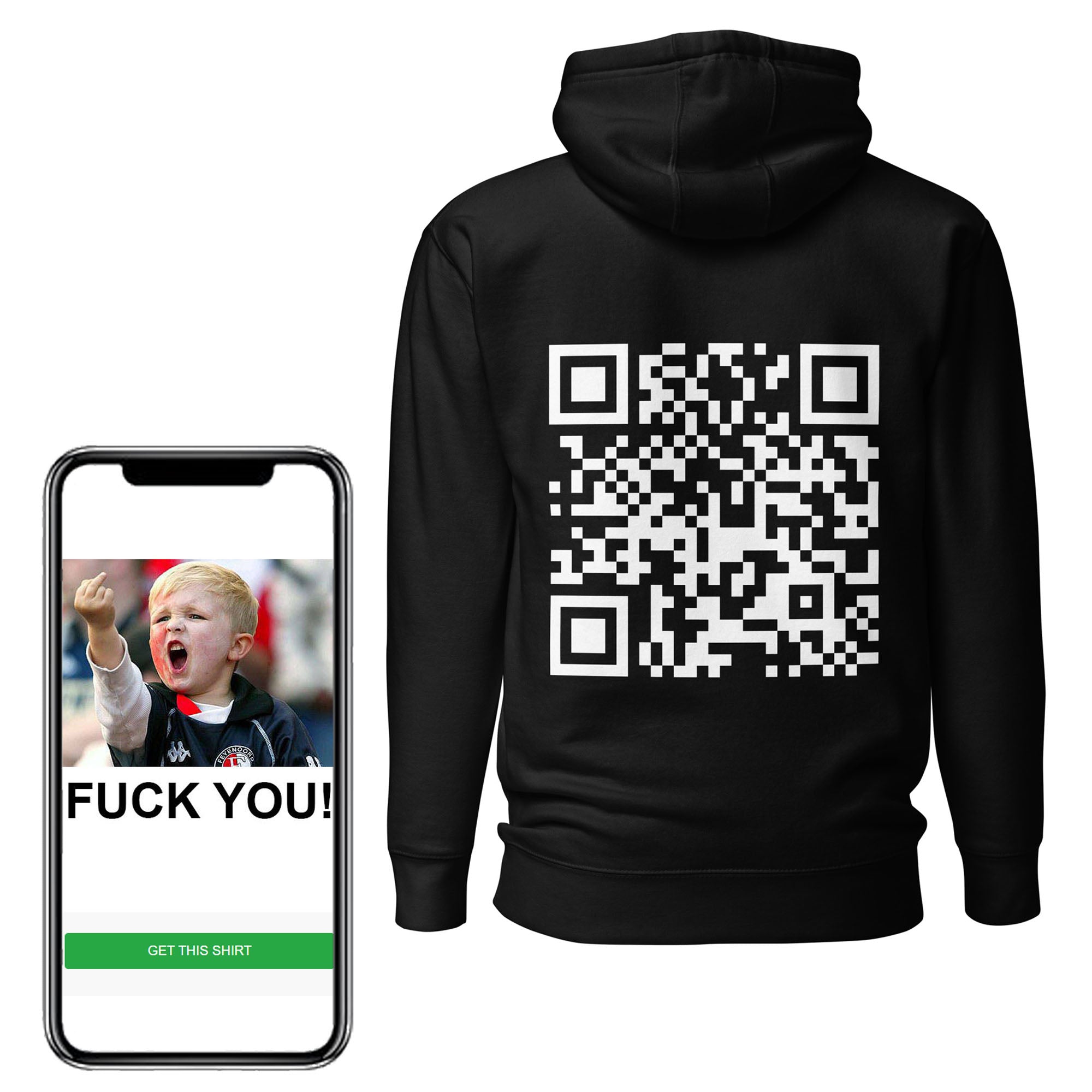 FUCK QR Sweatshirt (Lookhuman)