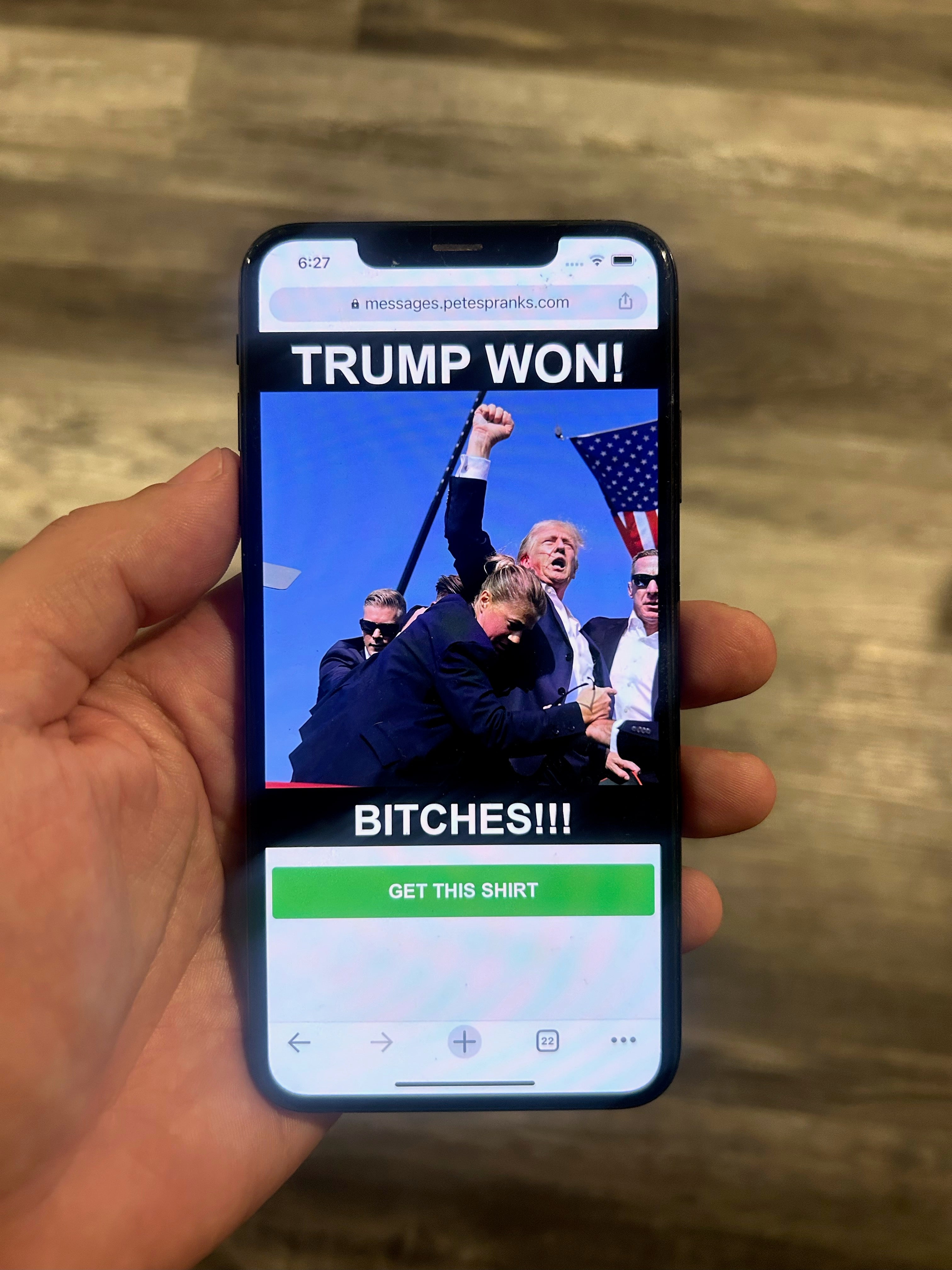 TRUMP WON BITCHES!!! QR Hoodie (lookhuman)